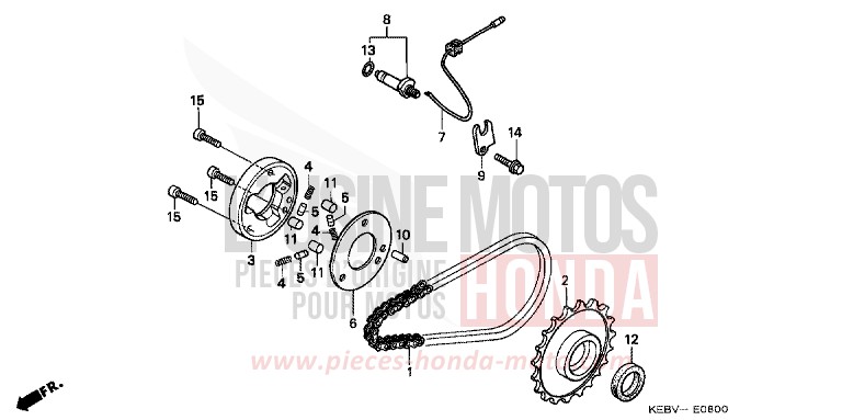 EMBRAYAGE DE DEMARRAGE de CA125 REBEL KANINGHAM GREEN METALLIC (G141) de 1999